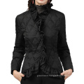 women short winter jacket Recycled polyester light weight padded jacket with ruffles